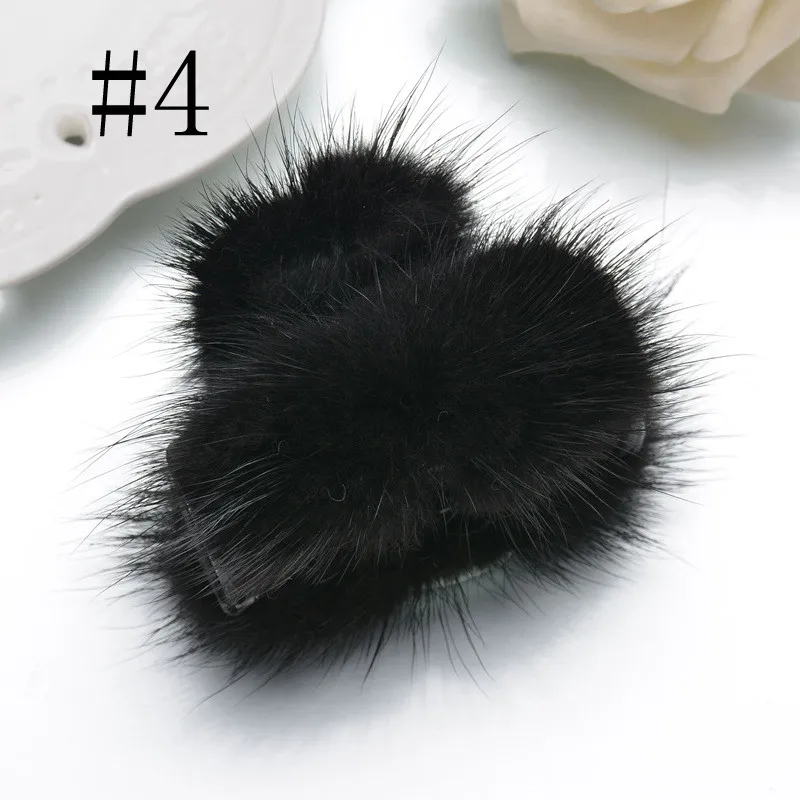 Style A black Модные женские зимние элегантные зажимы для волос, меховые аксессуары для волос, заколки для волос для девушек, женские зажимы, Модные осенние головные уборы - Цвет: Style A black