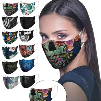 

1pc Mascarillas Reutilizables Lavables Adult Unisex Cycling Running Windproof Protective Face Mask Funny Printed Mascherine