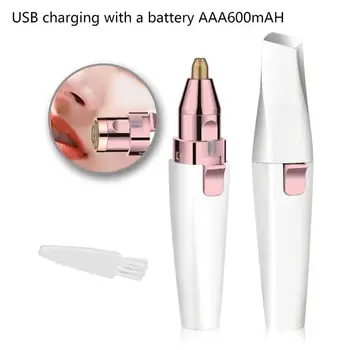 

2 in 1 Mini Lipstick Shaver Facial Hair Remover for Eyebrow/Facial Hair/Lip/Chin Electric Eyebrow Remover With USB/1AAA battery