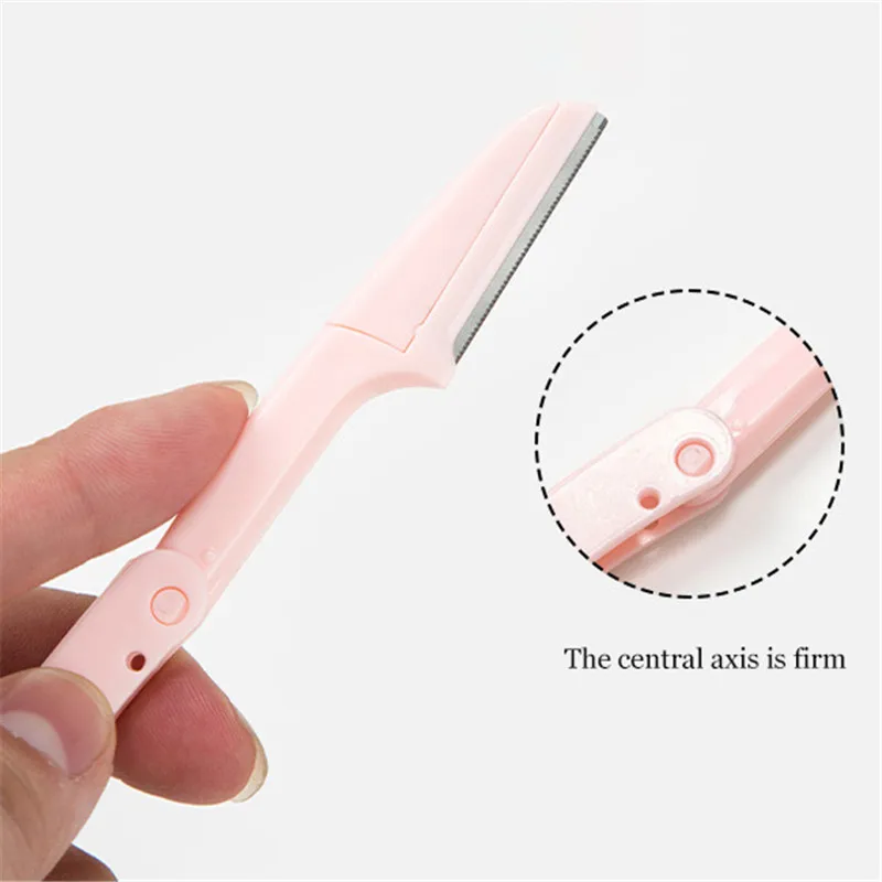 Foldable Portable Eyebrow Trimmer Makeup Facial Eyebrow Lip Folding Razor Hair Remover Sharp Stainless Steel Makeup Tools 1/3pcs eyebrow trimmer set,eyebrow trimmer,eyebrow razor set,eyebrow razor,facial hair remover,hair remover,eyebrow trimmer blade