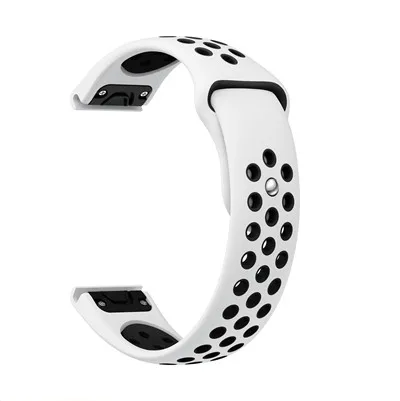 Для Garmin Fenix 5/5 Plus ремешок для часов Quick Fit ремешок для спортивных часов для Forerunner 935/945 Смарт-часы Quick Release Easy fit наручный ремешок - Цвет: White black