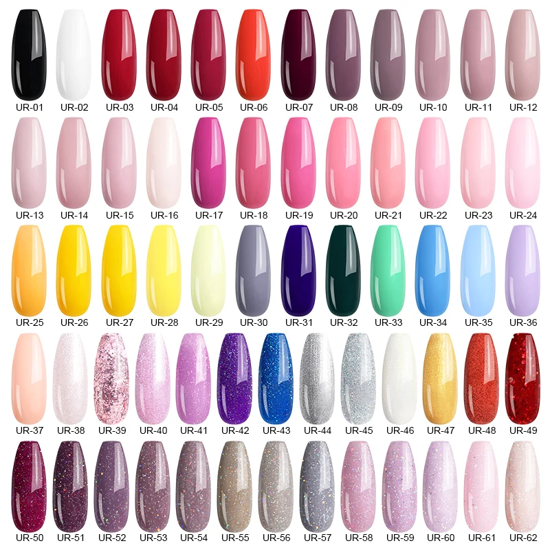 UR SUGAR Glitter UV Gel Nail Polish 62 Colors Shining UV Nail Gel Varnish Semi Permanent 2