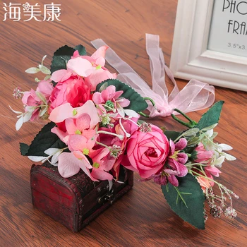 

Haimeikang Floral Crown Headband for Girls Bride Bridesmaid Wedding Hair Accessories Holiday Party Stylish Headwear Photo Props