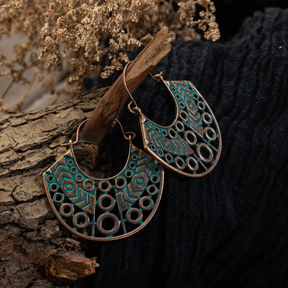 Boho Goldn серьги винтажные геометрические сплайсинговые полые Висячие серьги для женщин Женский индийский ювелирный подарок аксессуары