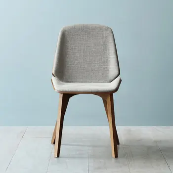 

Nordic dining table chair home back stool light luxury hotel dining chair solid wood leather dining chair ins net red dressing c