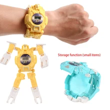 Детские развивающие игрушки дети мультфильм деформация часы Электронный Робот подарочная коробка