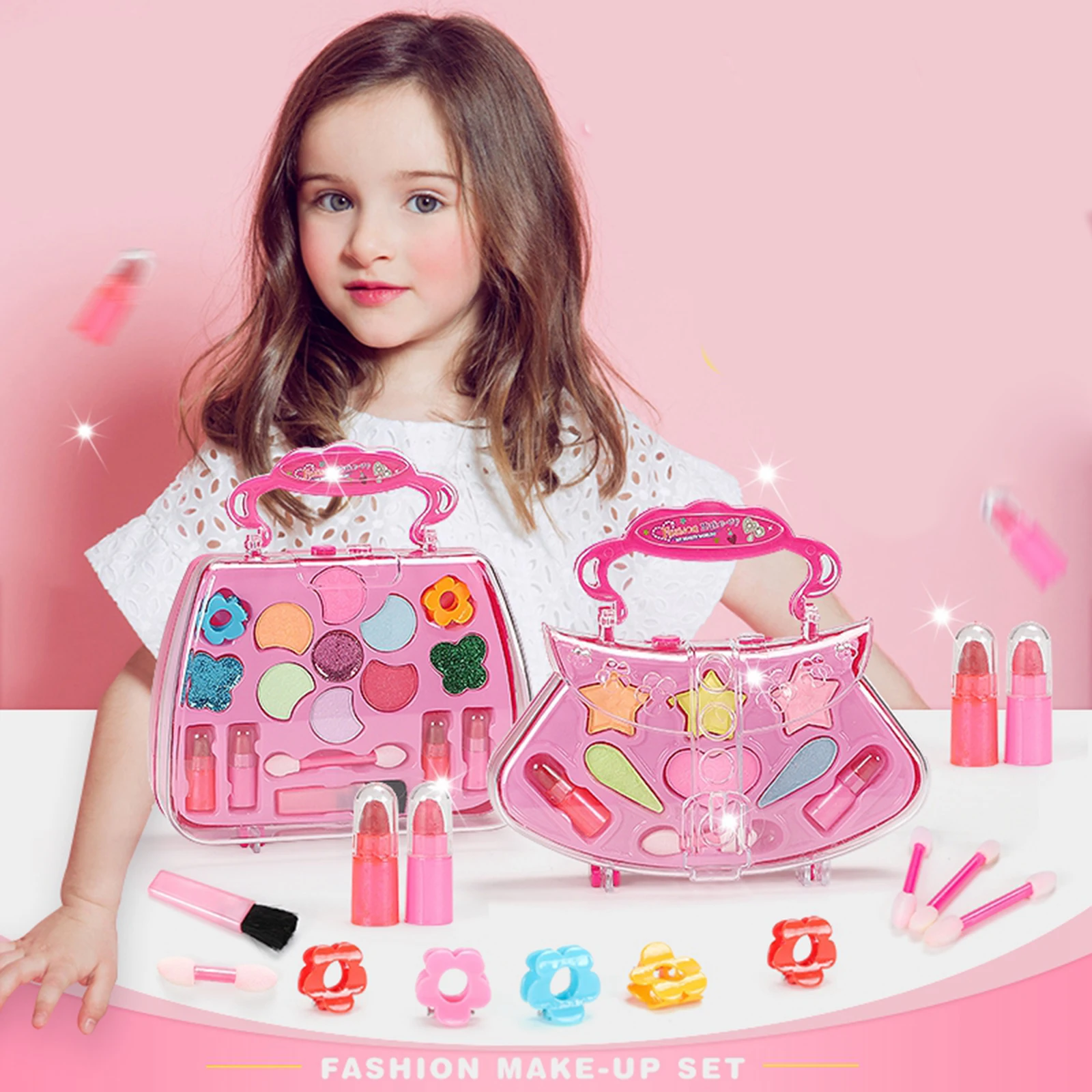 Set of Pricess Makeup Hairdressing Kit Kids Girls Pretend Play Children Toy Gift 