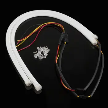 

Onever 2pcs 60cm DRL Flexible LED Tube Strip Style Daytime Running Lights Car Headlight Turn Signal Light Parking Lamps