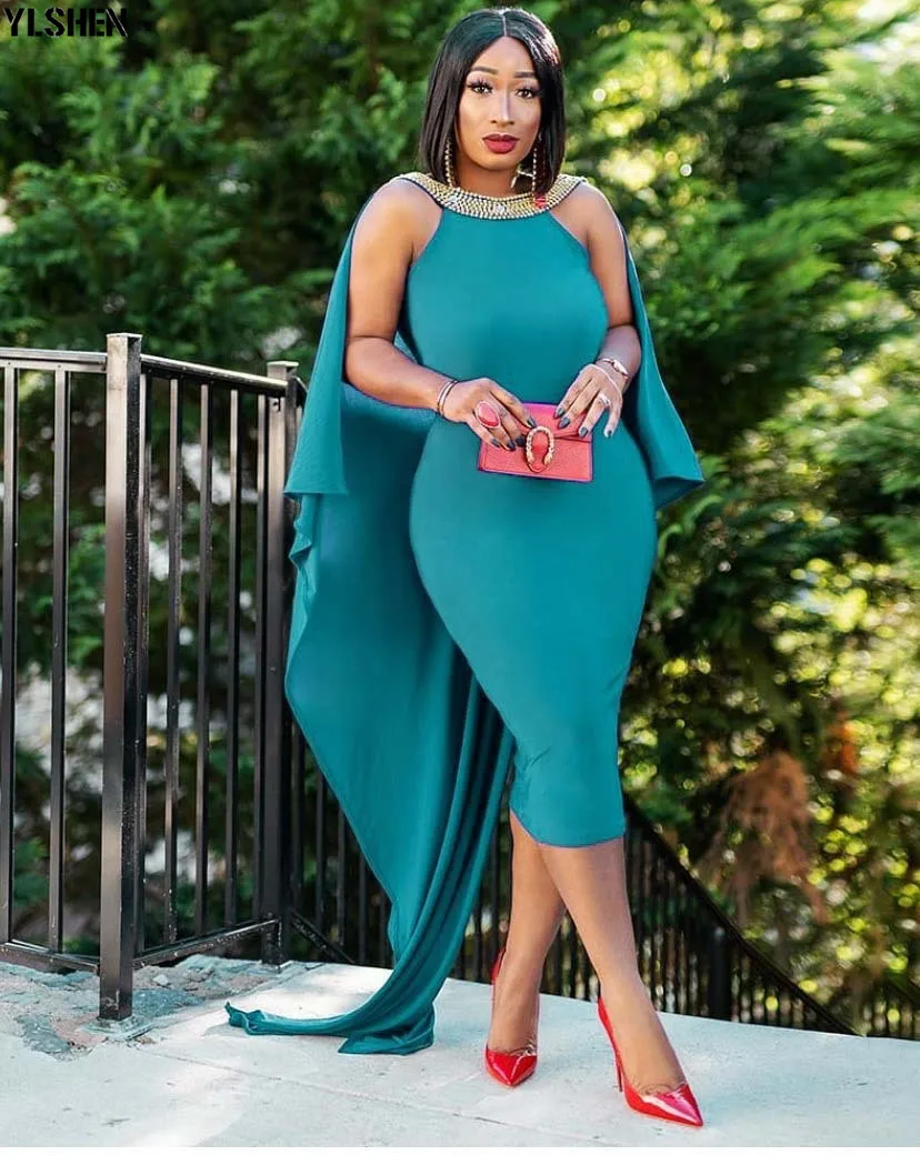 African Dresses for Women Sexy Nail Bead Backless Gown Evening Party Dress African Clothes High Quality Robe Femme Africa Dress 01