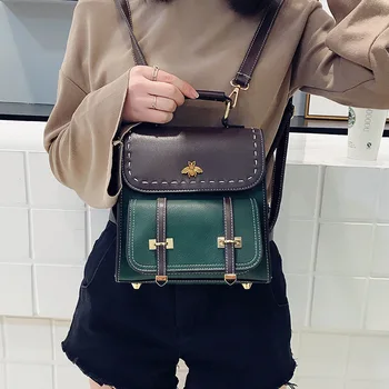 

2019 Women Vintage Backpacks Classic Old Schoolbag For Girls Female Fashion School Bag PU Leather High Quality College Backpack