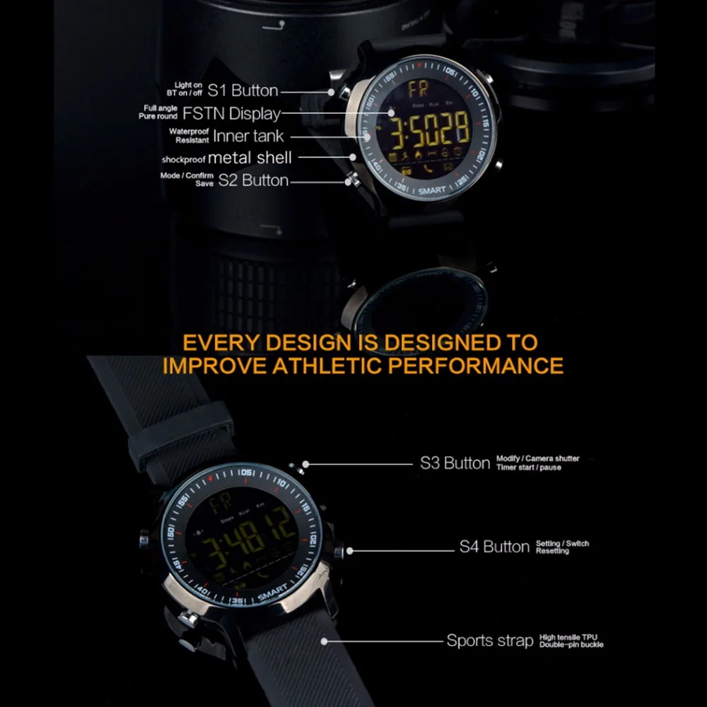 Смарт-часы EX18, спортивные Смарт-часы, Bluetooth, умные часы для Android IOS, длительное время ожидания, водонепроницаемый шагомер, напоминание SNS