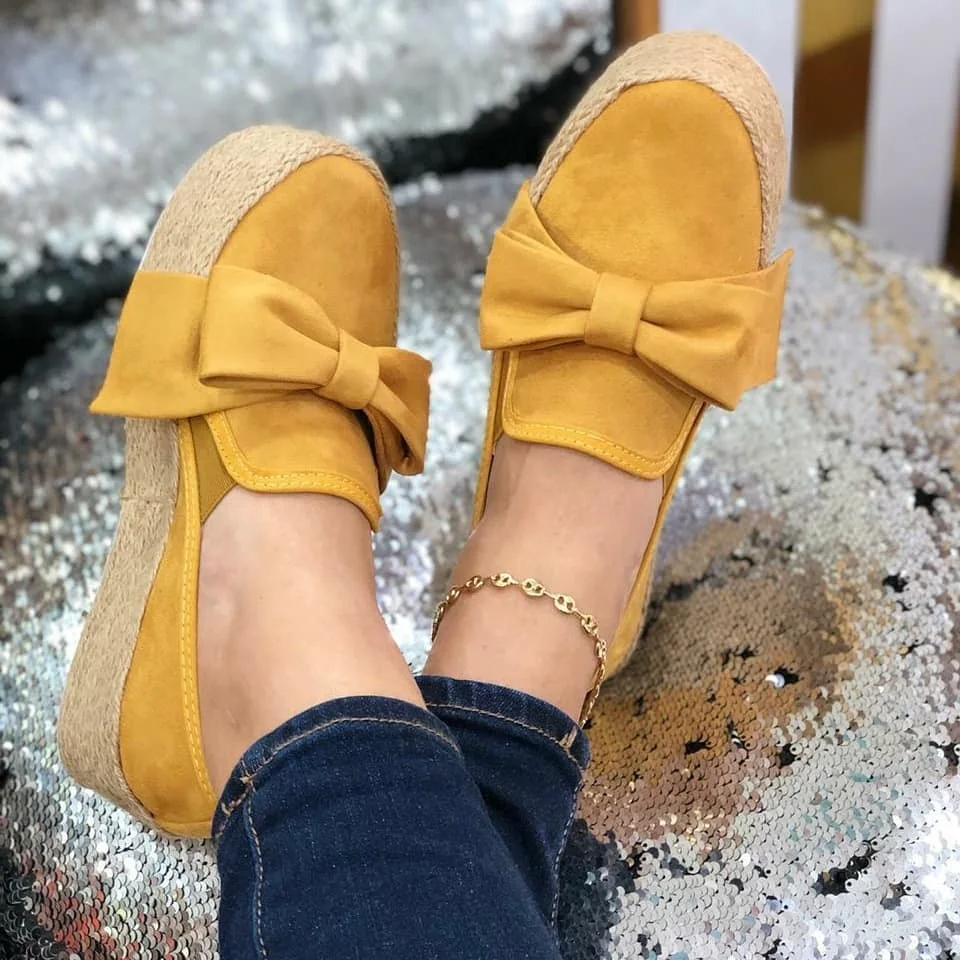 

2019 Spring Autumn Women Flats Shoes Platform Sneakers Slip On Flats Butterfly-knot Ladies Loafers Moccasins Women Casual Shoes