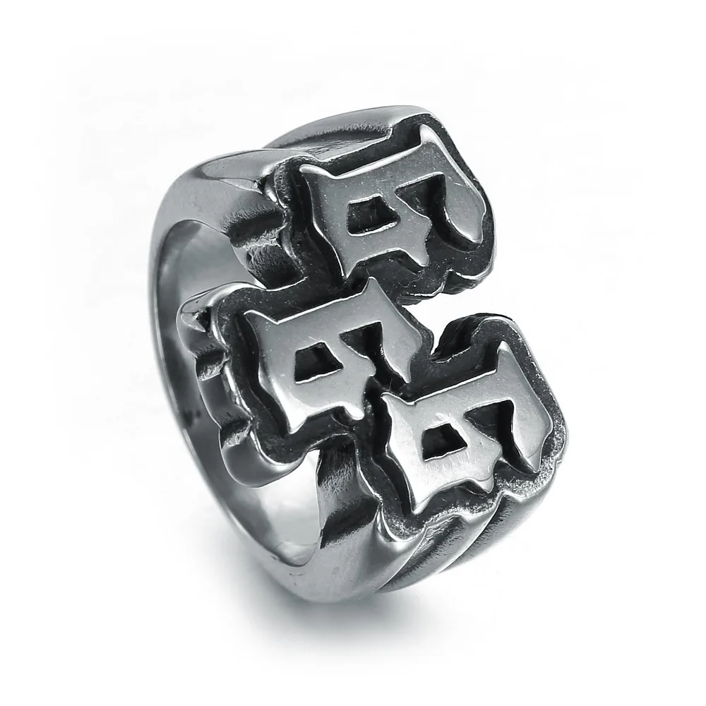 Men's punk stainless steel digital 666 ring titanium steel ring jewelry,stainless steel ring,finger ring