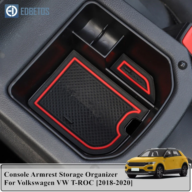 Armrest Storage Box Organizer Tray Fit for VW Volkswagen T-Roc