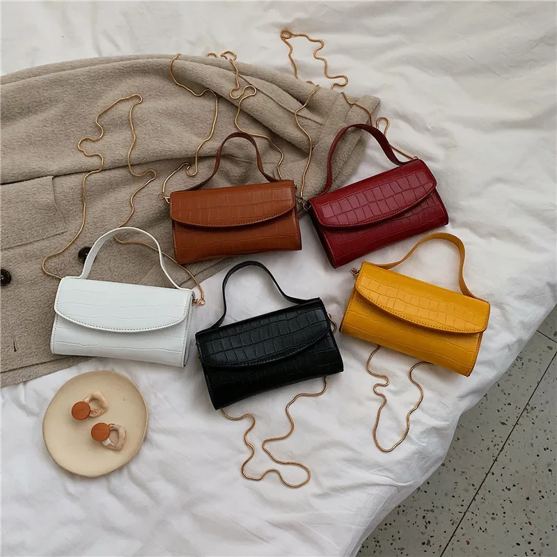 

Mini Hand Bag Women's 2019 Korean-style Fashion Crocodile Pattern Shoulder Bag with Chain Bags