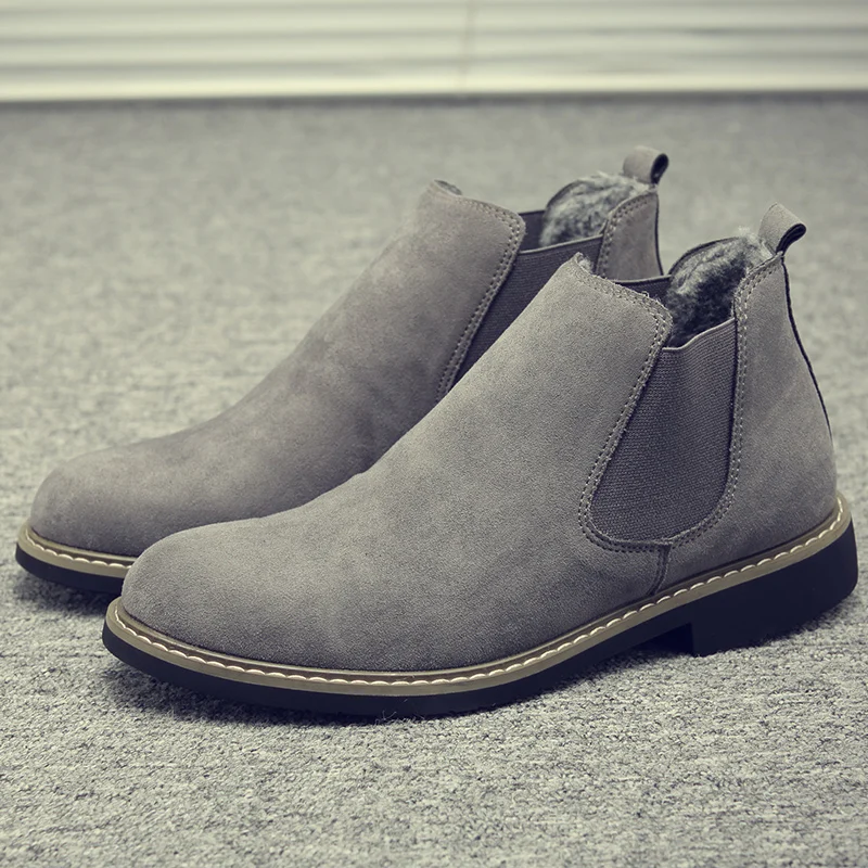 

High-top men's Chelsea booties men's shoes British retro boots simple match when there are Fan plus velvet warm comfortable shoe
