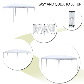 

3 x 6m Home Use Outdoor Camping Waterproof Folding Tent with Carry Bag White Outdoor Canopy Party Event Wedding Tent