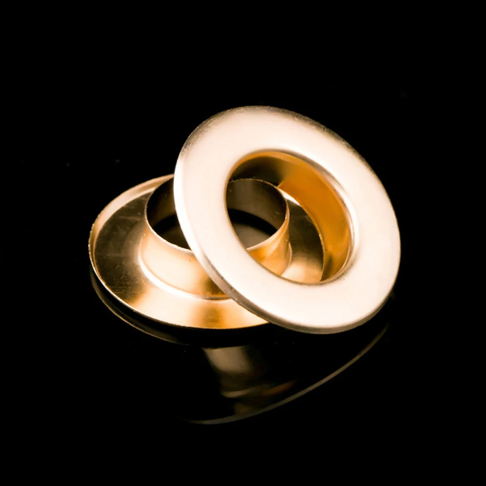 5x100set Occhiello Con Lavatrice Pelle Riparazione Artigianato (Bronzo - Foto 2