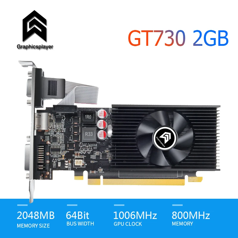 video card HD7450 Low Profile computer Graphics Card GT730 2GB gt710 2048mb  GT210 1GB/1024MB 64BIT LP VGA   for mini case  PC 