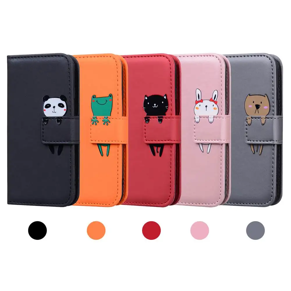 huawei silicone case Cartoon Animal Flip Case For Huawei P40 P30 P20 P10 P9 Mate 20 Lite Pro Cover Case PU Leather Phone Case For P40 P30 Pro Case huawei silicone case