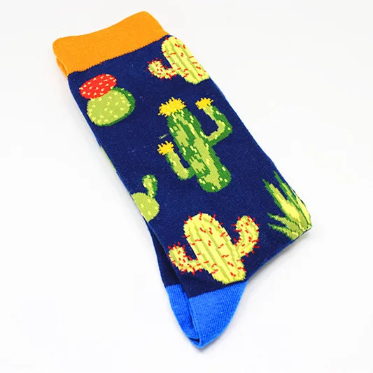 Модные мужские носки в стиле хип-хоп с рисунками животных и фруктов; Дышащие носки для скейтборда; Calcetines Hombre