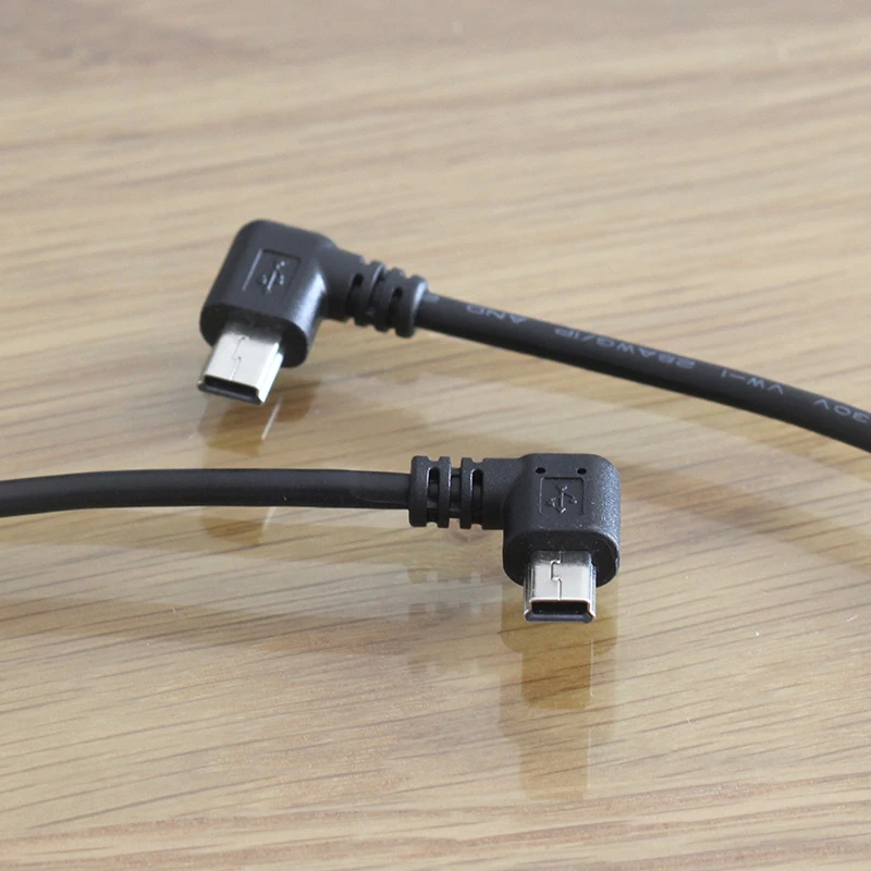 20 см 0,2 м USB 2,0 папа-мини-usb 2,0 папа 90 градусов Угловой кабель мини-usb левый или правый угловой кабель для зарядки данных