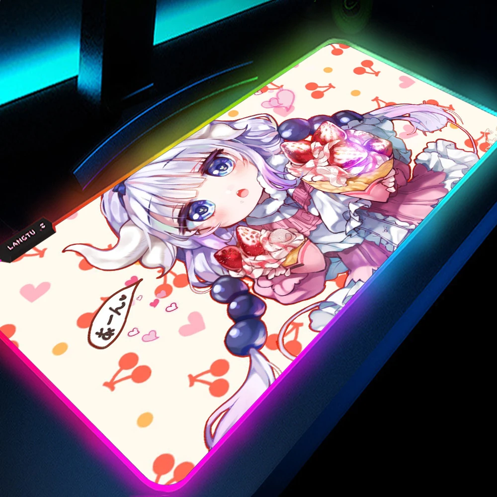 カンナカムイかわいいゲームかわいいコンピュータアクセサリーピンクアニメマウスパッドrgbマットクマバックライトプレイマットマウス パッドゲーマーledパッド マウスパッド Aliexpress