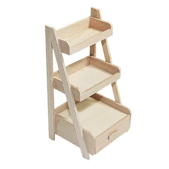 

1pc Mini House Multifunctional Shelf Model Simulation Exquisite Mini House Accessory Storage Shelf Model for Collection