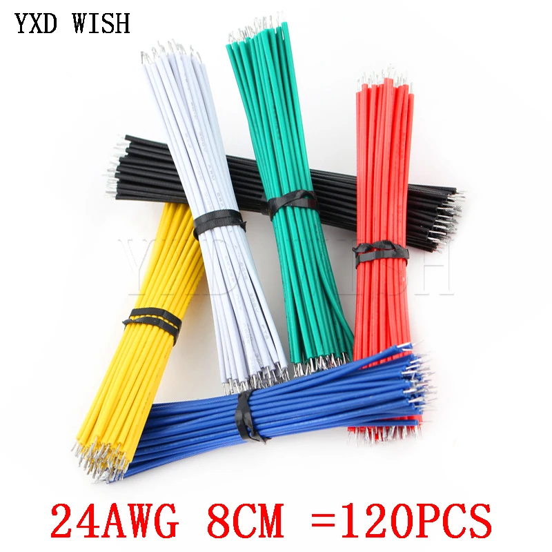 120 шт./лот 24AWG гальванически лужёные макетная плата припоя кабель 8 см Fly джемпер