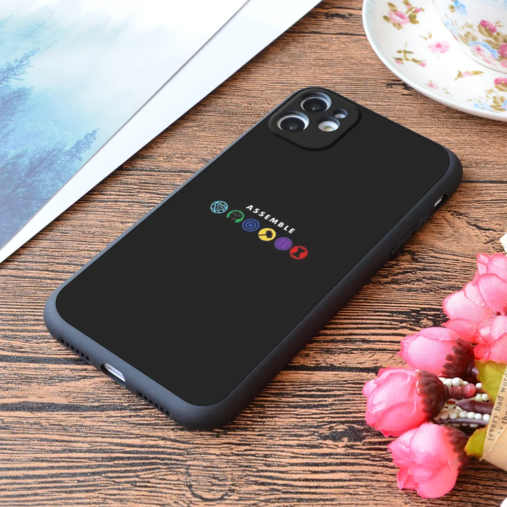 

For iPhone Avengers Assemble Icons Print Soft Matt Apple iPhone Case