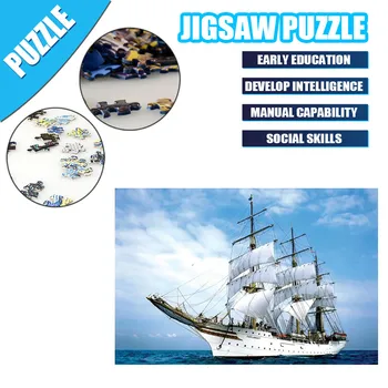 

1 Set/1000 Pieces Puzzle Ocean-going sailboat Decorative paintings Free time Educational Holiday Gift Puzzle Toy 75X50cm 67
