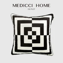 Medicci Home Morden fodera per cuscino decorativo motivo geometrico labirinto stampa federa lombare per soggiorno camera da letto divano ufficio