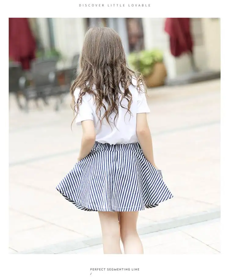 Летние шорты и юбки для девочек, комплект одежды для девочек из 2 ...