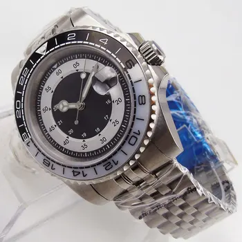 

BLIGER Brand 40mm Automatic Men Wriwatch Sapphire Glass Date Window Jubilee Band MIYOTA Movement Rotating Bezel