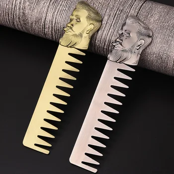 

Hoge Kwaliteit Cool Men Beard Shaping Template classical Stainless Steel Beard Comb Men Hair Beard Trim Tool