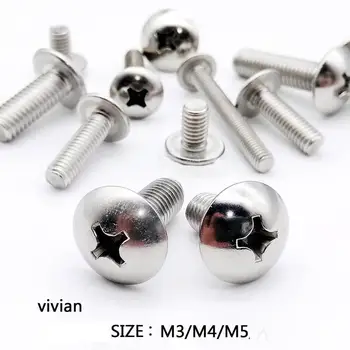 

304 stainless steel bolt M3 M3.5 M4 M5 304 stainless steel cross round head Phillips head bolt diameter 3 4 5 mm length 8-30mm