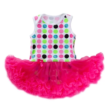 

Newborn Polka Dot Rose Red Gauze Skirt Romper Dress Baby Girls Sleeveless Clothing Set Infant Jumpsuit Suit