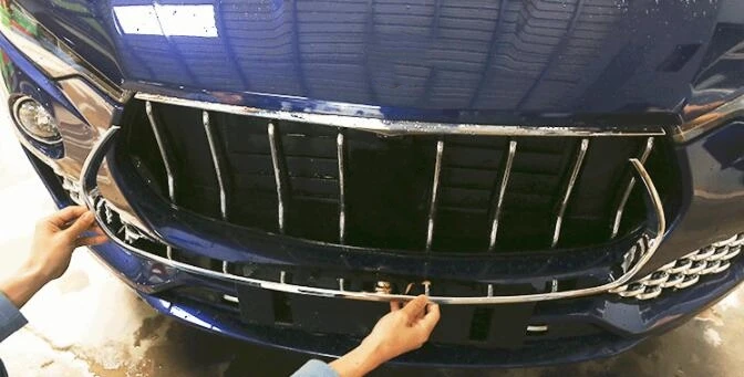 Для Maserati Levante 2016 2017 решетка автомобиля Стайлинг ABS передняя украшения Рамка