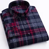 100% Cotton 7xl 6xl  Men Shirt Long Sleeve Button Down  High Quality Plaid Fashion Casual Dress Business Male Shirts ► Photo 2/6
