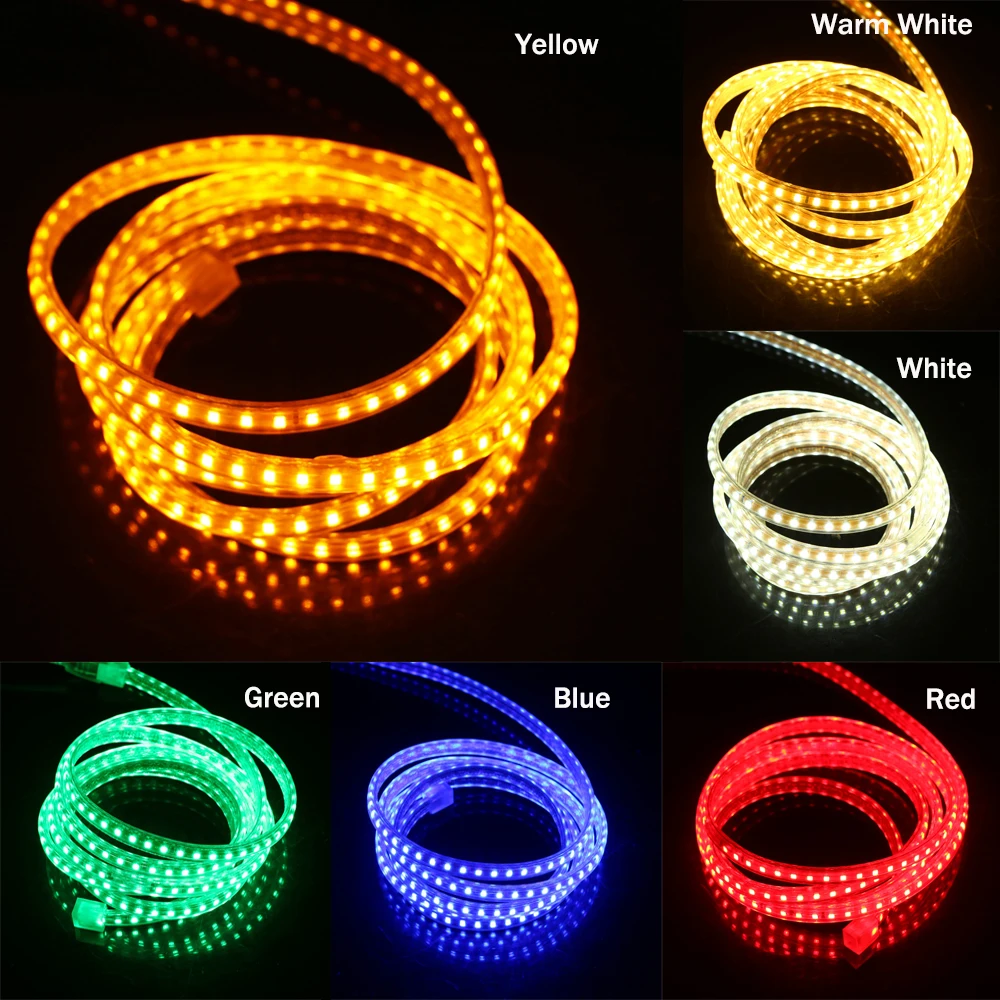 AC220V SMD2835 светодиодный ленточный светильник 120 s/M гибкий водонепроницаемый шнур