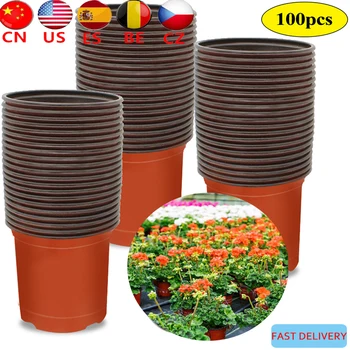 

100PCs Plastic Grow Box Fall Resistant Seedling Tray For Home Garden Plant Pot Nursery Transplant Flower Seedling Pots USA Stock