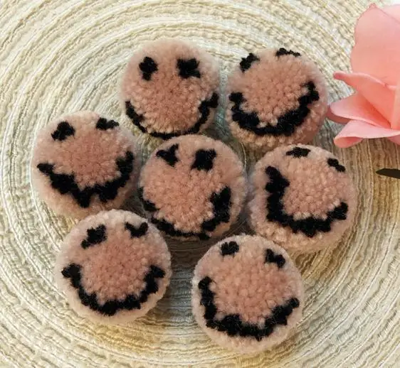 10 шт. 3 см Diy шарик-помпон смайлик помпон для кольца брелок шапки серьги пушистый помпон Diy аксессуары материалы для рукоделия - Цвет: 6