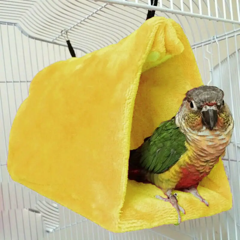 

New Winter Bird Plush Hut Tent Hanging Bed Nest Cage Hammock For Parrot Parakeet Happy Hut Tent Bed Bunk Cage Soft Hanging Cave