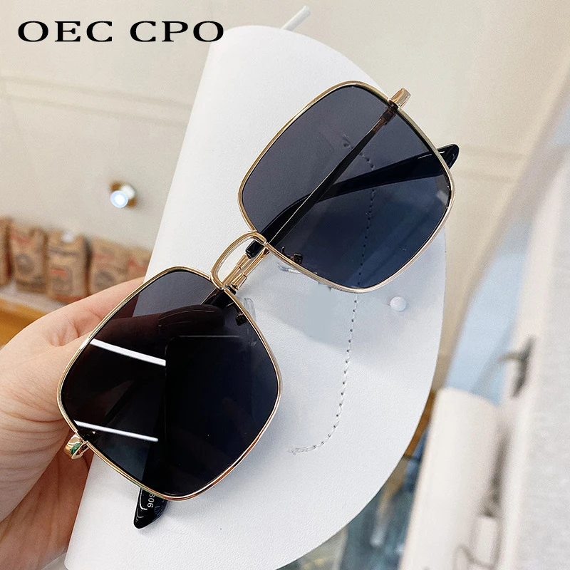 

OEC CPO Metal Square Sunglasses Women Men New Fashion Black Shades Sun Glasses Men Vintage Eyewear UV400 Steampunk Glasses O799