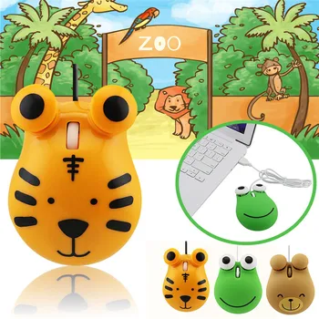 

VOBERRY Cartoon Wired Mouse Ergonomic 1600 DPI Comic Animation Cute Animal Zoo Aquarium Mice For PC Kids Mice