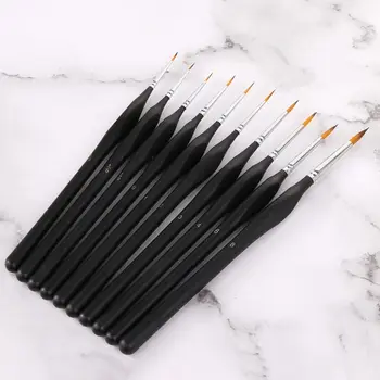 

10pcs/set Professional Fine Detail Painting Miniature Brush for Hool Line Acrylic Watercolor Oil Drawing Art Supplies C90C