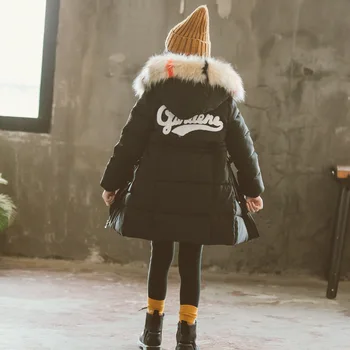 

Children's Wear Thick Coat Girls Winter Coat Girls Girls Clothes Winter Warm Down Jacket Coat Color Large Fur Collar