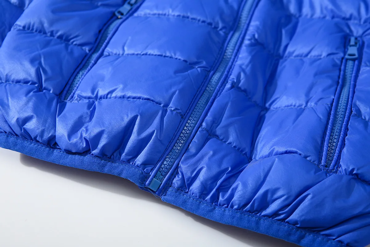 Boys Girls Portable Lightweight Down Jacket Winter Hooded Zipper Children's Coat Children's Clothing Wholesale