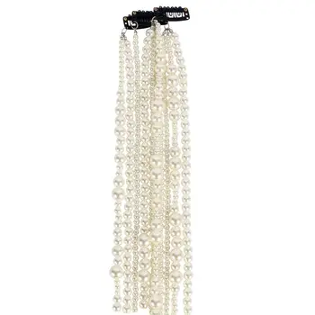 

Fashion Headwear ABS Imitation Pearl Long Hair Chain for Women Wedding Bridal Hairpins Jewelry Accessories