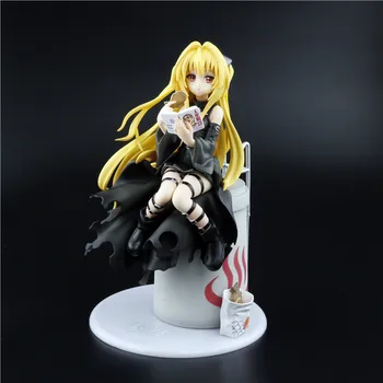 

18CM New Anime Action Figure To Love Ru Darkness Eve Yami Eatting Ver Sea Bream Burned Black Dress Model Collect Doll M4161